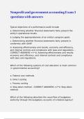 Nonprofit and government accounting Exam 3 questions with answers