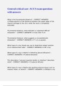General critical care -ACCS exam questions with answers