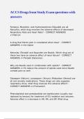 ACCS Drugs from Study Exam questions with answers