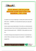 State Brake Certification Exam &ndash; 2025&sol;2026 &vert; 100&plus; Fully Solved Questions &vert; ABS&comma; Hydraulic Systems&comma; Drum & Disc Brakes&comma; Master Cylinder