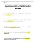 CATEGORY 1B INSECT MANAGEMENT IOWA PESTICIDE EXAM QUESTIONS WITH VERIFIED ANSWERS