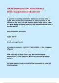 NES Elementary Education Subtest I &lpar;-NT102&rpar; questions with answers&period;