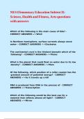 NES Elementary Education Subtest II- Science&comma; Health and Fitness&comma; Arts questions with answers