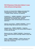 NES Elementary Education Subtest 1 exam with well answered questions