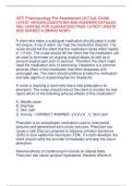 VATI Pharmacology Pre-Assessment -ACTUAL EXAM- LATEST VERSION -QUESTIONS AND ANSWERS&sol;&sol;VATI Pharmacology Pre-Assessment -ACTUAL EXAM- LATEST VERSION -QUESTIONS AND ANSWERS