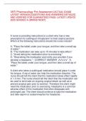 VATI Pharmacology Pre-Assessment -ACTUAL EXAM- LATEST VERSION -QUESTIONS AND ANSWERS&sol;VATI Pharmacology Pre-Assessment -ACTUAL EXAM- LATEST VERSION -QUESTIONS AND ANSWERS