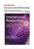 Test Bank for Interpersonal Relationships Professional Communication Skills for Nurses 8th Edition by Elizabeth C&period; Arnold