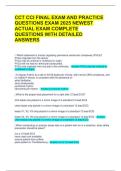 CCT CCI FINAL EXAM AND PRACTICE QUESTIONS EXAM 2025 NEWEST ACTUAL EXAM COMPLETE QUESTIONS WITH DETAILED ANSWERS  