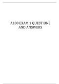 A100 EXAM 1 QUESTIONS AND ANSWERS