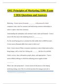 OSU Principles of Marketing 3250- Exam 1 2026 Questions and Answers