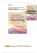 Test Bank for Psychiatric-Mental Health Nursing 9th Edition by Sheila L&period; Videbeck All Chapters &lpar;1-24&rpar; LATEST UPDATE 2025