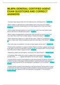 MLBPA GENERAL CERTIFIED AGENT EXAM QUESTIONS AND CORRECT ANSWERS