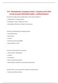 PCE - Physiotherapy Competency Exam &vert; Questions with 100&percnt; Correct Answers 2025&sol;2026 Update &vert; Verified Solutions