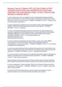 Nursing Care of Children VATI -ACTUAL EXAM- LATEST VERSION -QUESTIONS AND ANSWERS&sol;&sol;Nursing Care of Children VATI -ACTUAL EXAM- LATEST VERSION -QUESTIONS AND ANSWERS