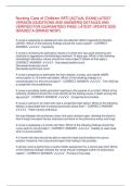 Nursing Care of Children VATI &lbrack;ACTUAL EXAM&rsqb; LATEST  VERSION &lbrack;QUESTIONS AND ANSWERS&rsqb; DETAILED AND  VERIFIED FOR GUARANTEED PASS- LATEST UPDATE 2025  GRADED A &lpar;BRAND NEW&excl;&excl;&rpar;&sol;&sol;Nursing Care of Children VATI &lbrack;ACTUAL EXAM&rsqb; LATEST  VERSION &lbrack;QUESTIONS AND ANSWERS&rsqb;