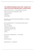 PCE Certified Breastfeeding Counselor Exam &vert; Questions with 100&percnt; Correct Answers 2025&sol;2026 Update &vert; Verified Solutions