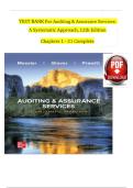 TEST BANK For Auditing & Assurance Services&colon; A Systematic Approach&comma; 12th Edition By William Messier Jr&comma; Steven Glover&comma; Verified Chapters 1 - 21&comma; Complete Newest Version