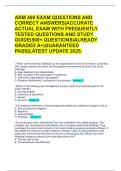 ARM 400 EXAM QUESTIONS AND CORRECT ANSWERS&vert;ACCURATE ACTUAL EXAM WITH FREQUENTLY TESTED QUESTIONS AND STUDY GUIDE&vert;500&plus; QUESTIONS&vert;ALREADY GRADED A&plus;&vert;GUARANTEED PASS&vert;LATEST UPDATE 2025&period;