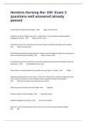 Hondros Nursing Nur 150&colon; Exam 2 questions well answered already passed