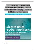 TESTBANK FOR Evidence-Based Physical Examination Best Practices for Health & Well-Being Assessment 2nd Edition &semi; ISBN&colon; 9780826155313&comma; All Chapters &sol; Full Complete