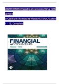 Complete Solution Manual For Financial Accounting&comma; 13th Edition by C William Thomas and Wendy M&period; Tietz&comma;All Verified Chapters 1 - 12 With Questions And Verified Solutions&period;
