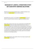 MANAGER OF LANDFILL OPERATIONS STUDY SET EXAM WITH VERIFIED SOLUTIONS