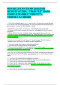 NGN NCLEX PN EXAM 2025&sol;2026 NEWEST ACTUAL EXAM TEST BANK COMPLETE QUESTIONS WITH VERIFIED ANSWERS