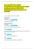 Security BST Exam &lpar;2025&rpar; comprehensive questions and verified detailed solutions &lpar; MULTIPLE CHOICES&rpar;&vert;complete solutions &vert; A&plus; GRADED
