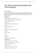 Nur 150 Final Hondros Questions with correct answers 