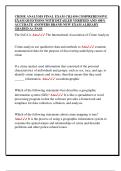 CRIME ANALYSIS FINAL EXAM CRJ 450 COMPREHENSIVE  EXAM QUESTIONS WITH DETAILED VERIFIED AND 100&percnt;  ACCURATE ANSWERS BRAND NEW EXAM ALREADY  GRADED A&plus; PASS 