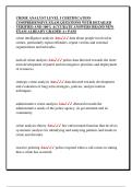 CRIME ANALYST LEVEL I CERTIFICATION  COMPREHENSIVE EXAM QUESTIONS WITH DETAILED  VERIFIED AND 100&percnt; ACCURATE ANSWERS BRAND NEW  EXAM ALREADY GRADED A&plus; PASS