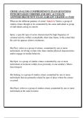 CRIME ANALYSIS COMPREHENSIVE EXAM QUESTIONS  WITH DETAILED VERIFIED AND 100&percnt; ACCURATE  ANSWERS BRAND NEW EXAM ALREADY GRADED A&plus; PASS 
