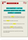 RICA SUBTEST 1 ACTUAL 2025&sol;2026 QUESTIONS AND 100&percnt; CORRECT ANSWERS