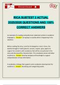 RICA SUBTEST 2 ACTUAL 2025&sol;2026 QUESTIONS AND 100&percnt; CORRECT ANSWERS