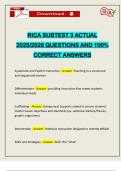 RICA SUBTEST 3 ACTUAL 2025&sol;2026 QUESTIONS AND 100&percnt; CORRECT ANSWERS