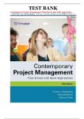 Contemporary Project Management Test Bank 5th Edition &vert; Kloppenborg&comma; Anantatmula&comma; Wells