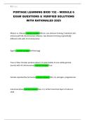 PORTAGE LEARNING BIOD 152 &ndash; MODULE 6 EXAM QUESTIONS & VERIFIED SOLUTIONS WITH RATIONALES 2025
