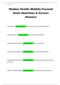 Shadow Health&colon; Mobility Focused Exam Questions & Correct Answers