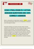 CCNA1-FINAL-EXAM-V5-1 ACTUAL 2025&sol;2026 QUESTIONS AND 100&percnt; CORRECT ANSWERS