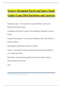 Science Olympiad Earth and Space Study Guide Exam 2026 Questions and Answers