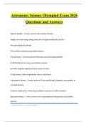 Astronomy Science Olympiad Exam 2026 Questions and Answers