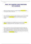 EDUC 1301 CHAPTER 4 QUIZ QUESTIONS WITH ANSWERS