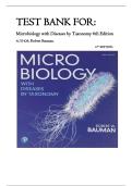 Test Bank For Microbiology with Diseases by Taxonomy&comma; 6th Edition By Robert Bauman&period; All Chapters 1-27 well Covered&period; Latest 2026&period;