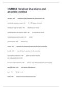 NUR150 Hondros Questions and answers verified