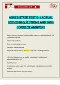 ASREB STATE TEST B-1 ACTUAL 2025&sol;2026 QUESTIONS AND 100&percnt; CORRECT ANSWERS