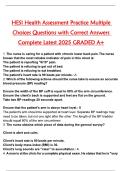 HESI HEALTH ASSESSMENT EXAM QUESTIONS AND ANSWERS UPDATED&period;