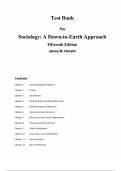 TEST BANK &mdash; Sociology&colon; A Down-to-Earth Approach&comma; 15th Edition &mdash; Jim M&period; Henslin &mdash; ISBN 9780137875450