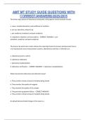 AMT MT STUDY GUIDE QUESTIONS WITH CORRECT ANSWERS 2025-2026