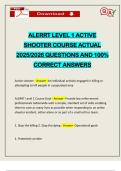 ALERRT LEVEL 1 ACTIVE SHOOTER COURSE ACTUAL 2025&sol;2026 QUESTIONS AND 100&percnt; CORRECT ANSWERS