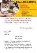 MATH 380 Daniel Wright S&period; Gomez Applied Statistics With Solutions &plus;&Tab;rationales &lpar; 2025 latest release &rpar;